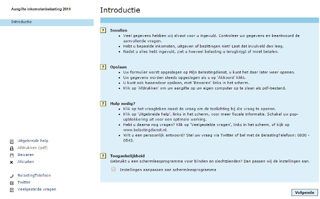 Introductie Aangifte Inkomstenbelasting 2014