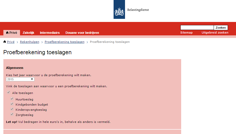 proefberekening toeslagen
